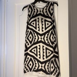 Milly Black and White Geometric Mini Dress